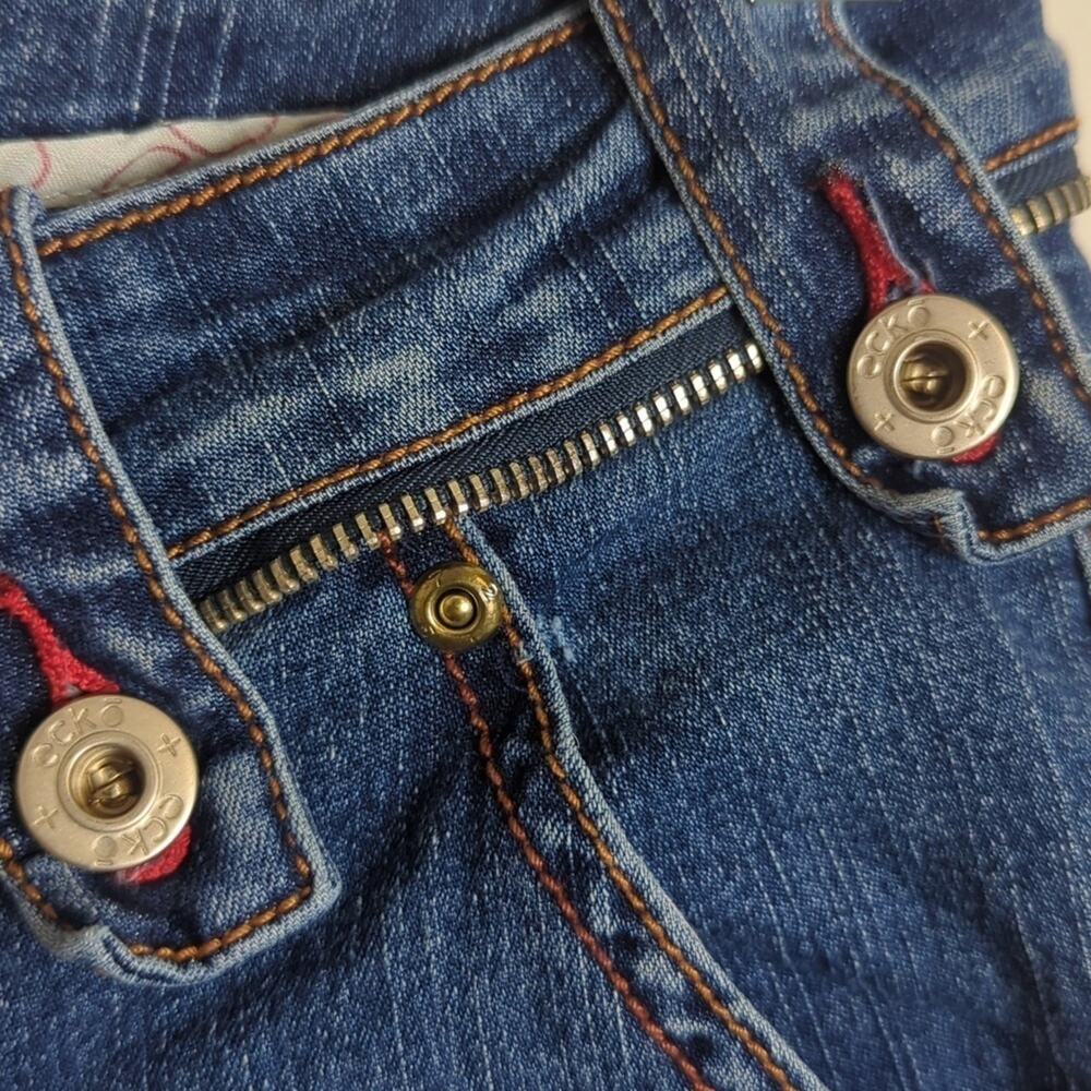 Vintage ECKORED Jeans with Embroidered Patchwork Rhinoceros Juniors 5 - Picture 8 of 16